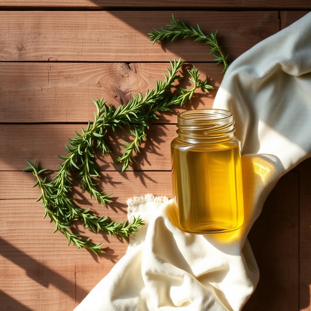 Rosemary infusion in a mason jar